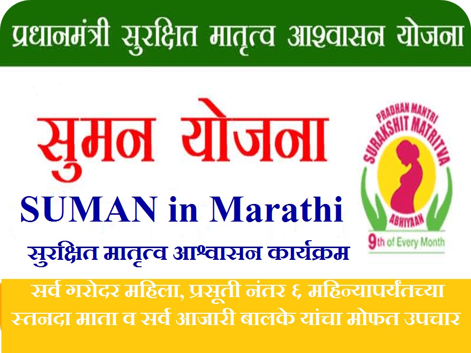 सुरक्षित मातृत्व आश्वासन कार्यक्रम, मोफत उपचार योजना, SUMAN in Marathi, SUMAN Goals in Marathi, mofat upchar yojana