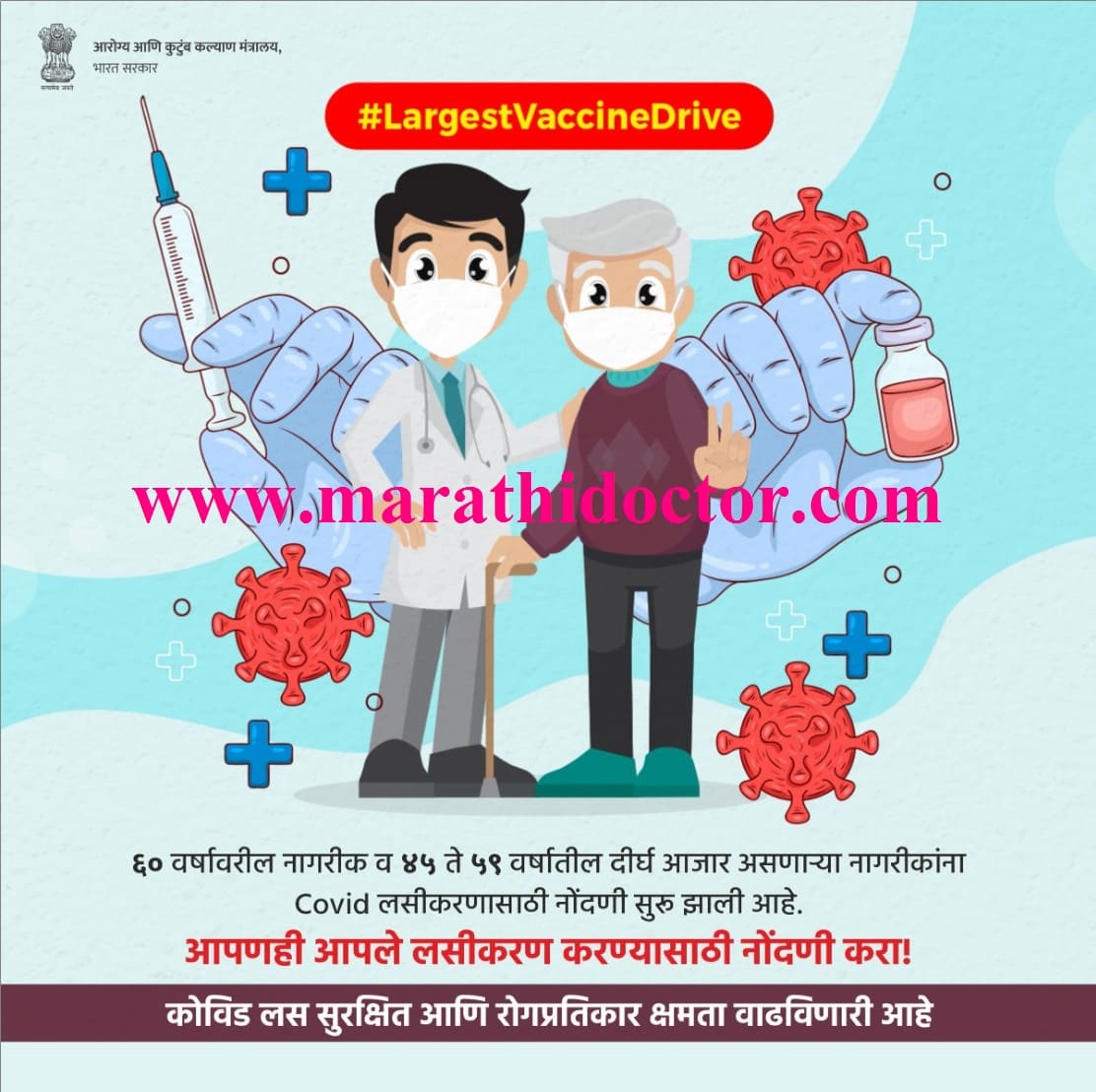 Free Corona Vaccine in Marathi करोना लसीकरण पात्रता, करोना लसीकरण नोंदणी, Corona Vaccine Registration in Marathi
